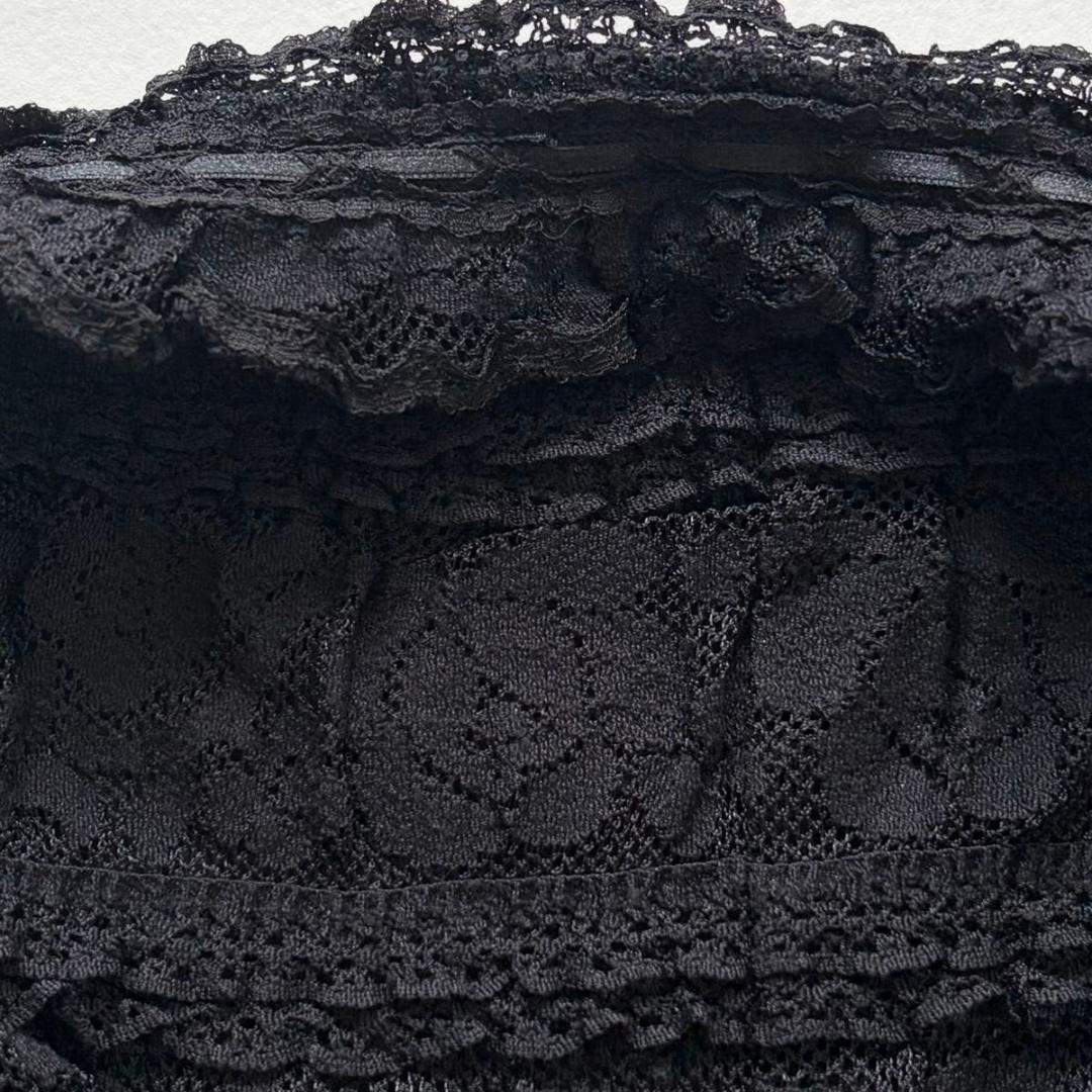 【インゲボルグ】ワンピース　レース　ピコフリル　ティアード　ブラック　９