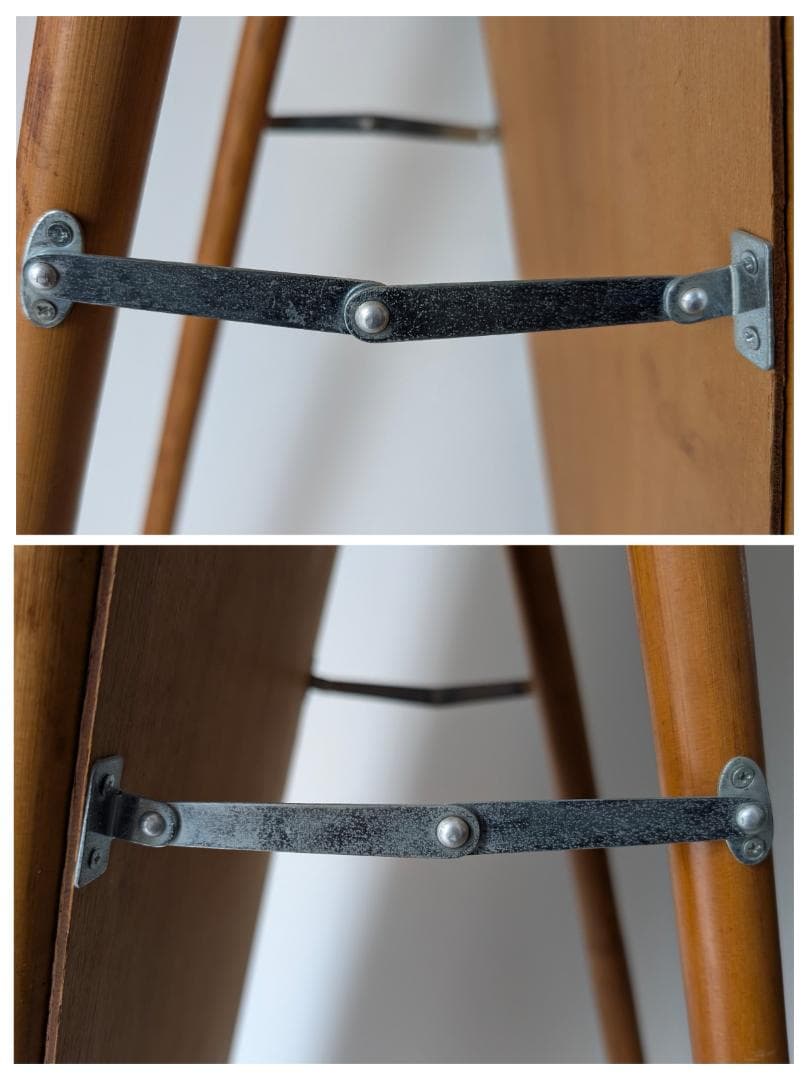 80s ビンテージ ラタン スタンドミラー ＆壁掛け2way 籐の姿見 モダン