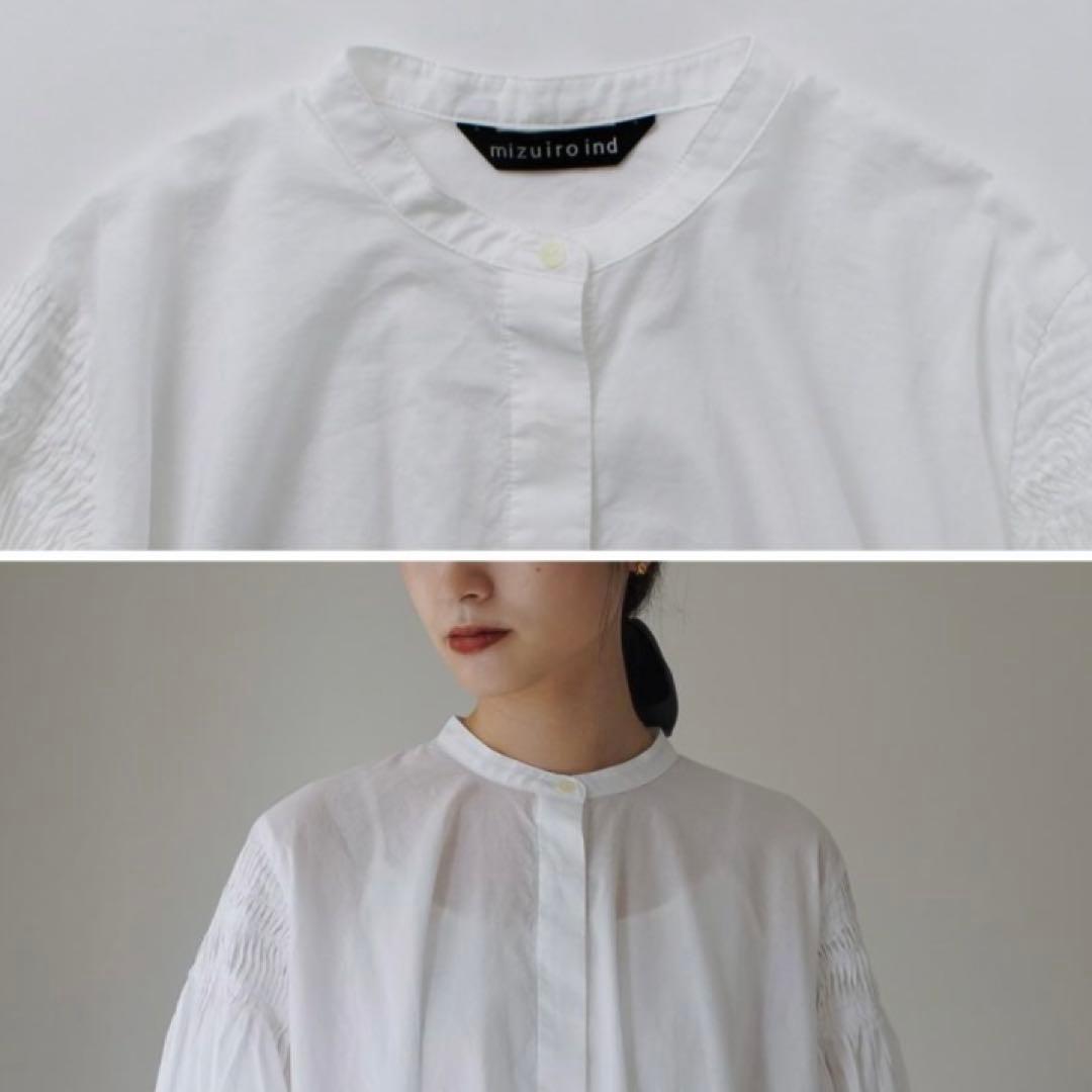 【完売品✨】mizuiro ind ピンタックパフスリーブシャツ ホワイト