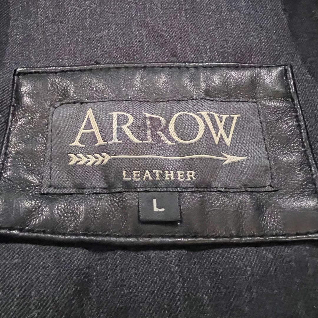 希少★ARROW アロー 90s レザージャケット ラムレザー ブラック