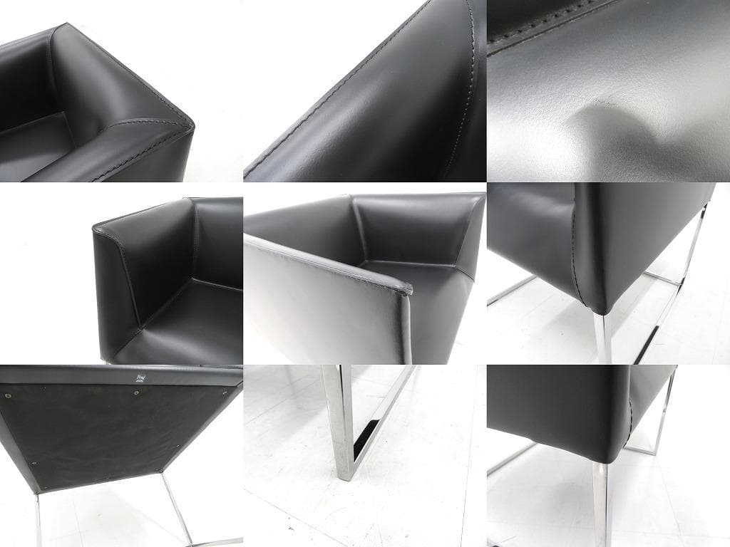 展示品　イタリア　FRAG　フラッグ　総本革　サドルレザー　チェア　ソファ