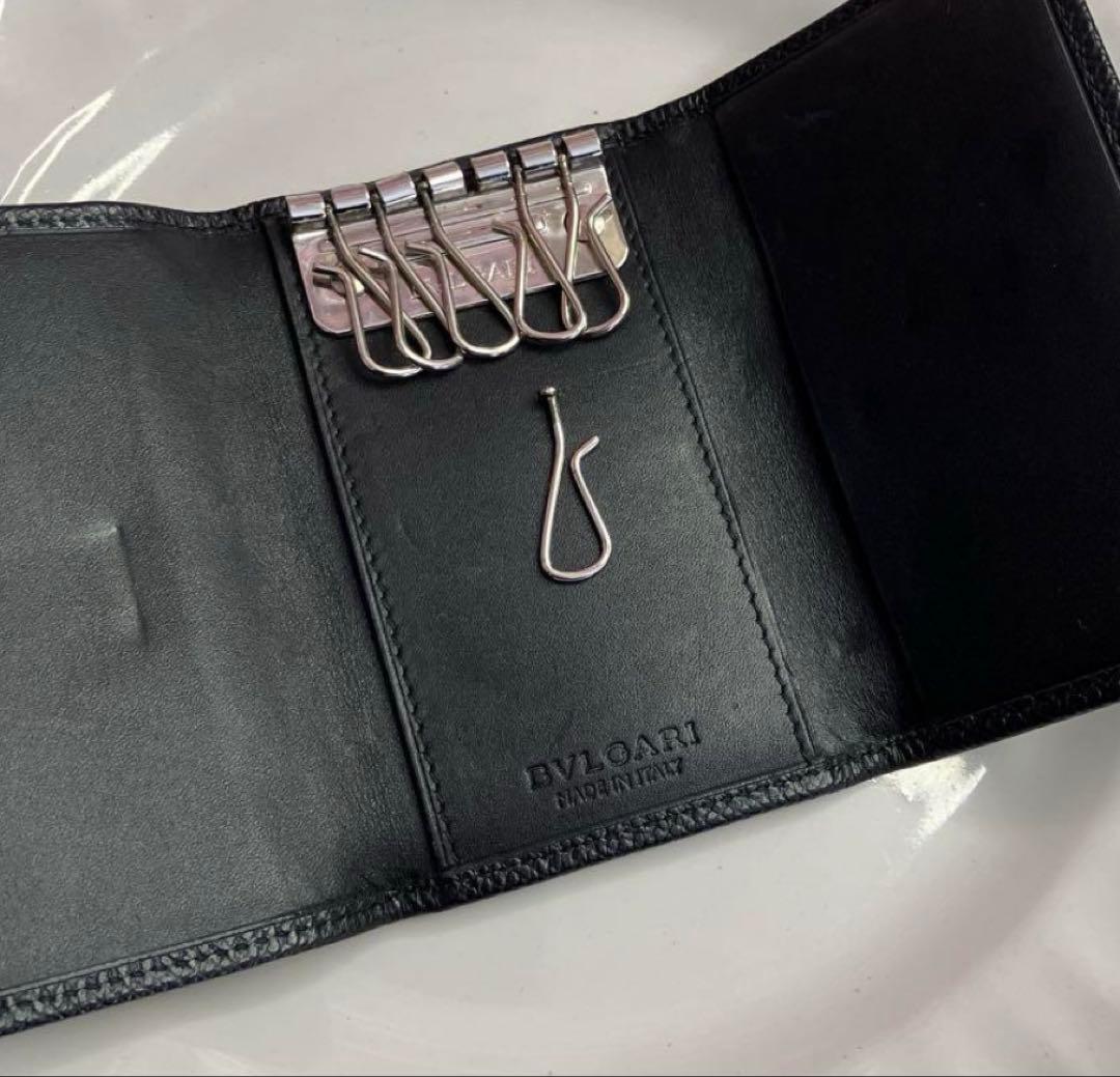 BVLGARI ブルガリ 黒 ブラック レザー 6連キーケース