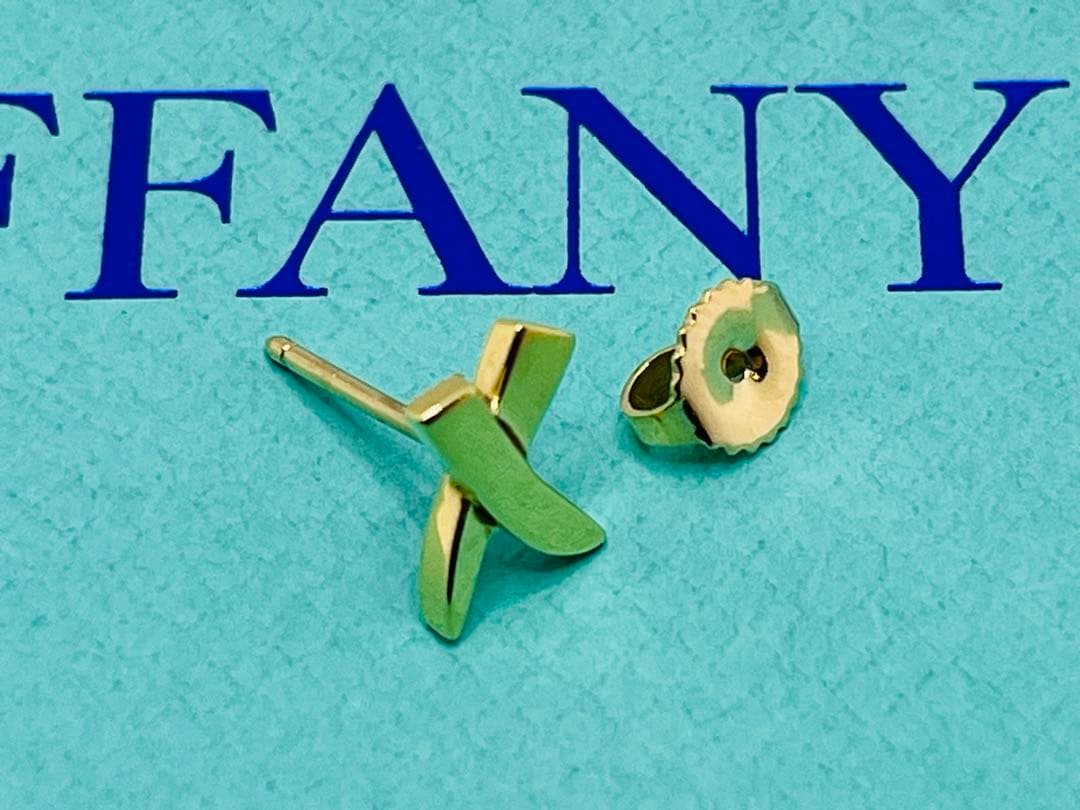 c881 美品　ティファニー　パロマピカソ　K18YG キス　X クロス　ピアス