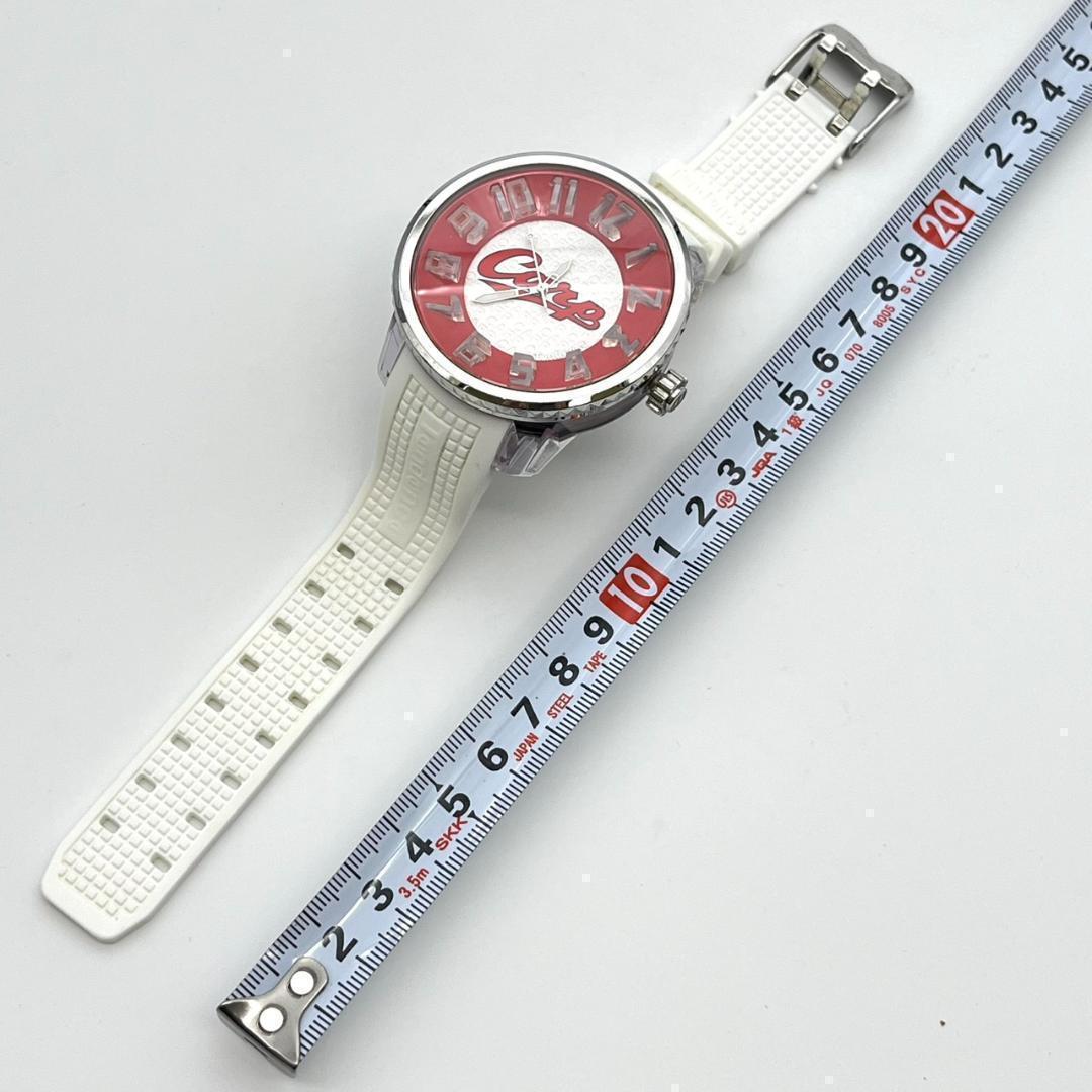 レア 期間限定 テンデンス カープウォッチ 腕時計 広島 ラバー 白 ジャンク