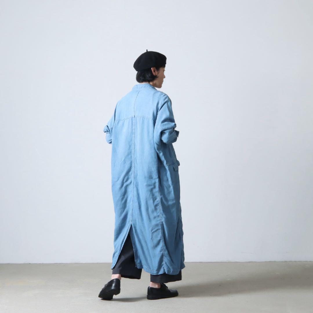 美品 ティッカ TICCA テンセル リネン デニム コートシャツ ワンピース