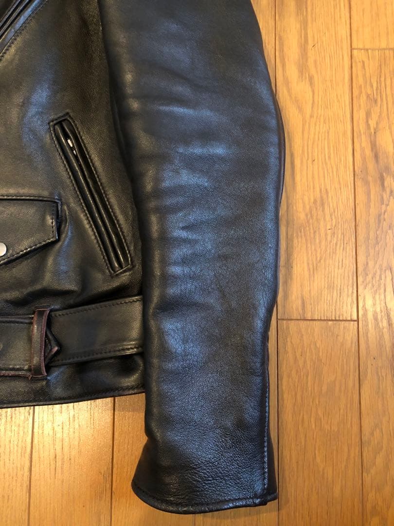 極美品 schott 217US シープ ワンスター 黒 茶芯 36