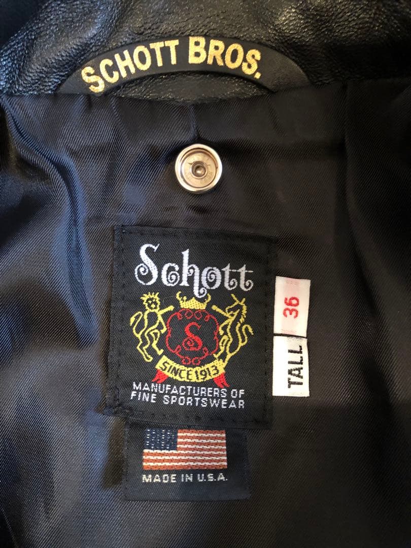 極美品 schott 217US シープ ワンスター 黒 茶芯 36