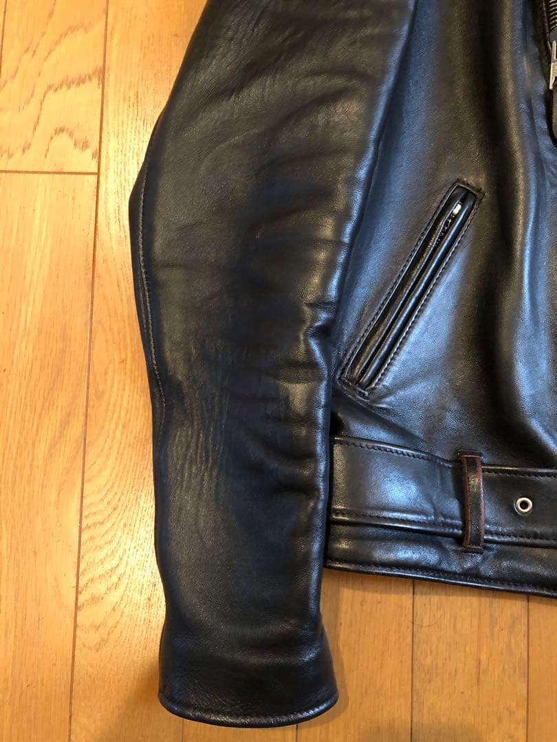 極美品 schott 217US シープ ワンスター 黒 茶芯 36