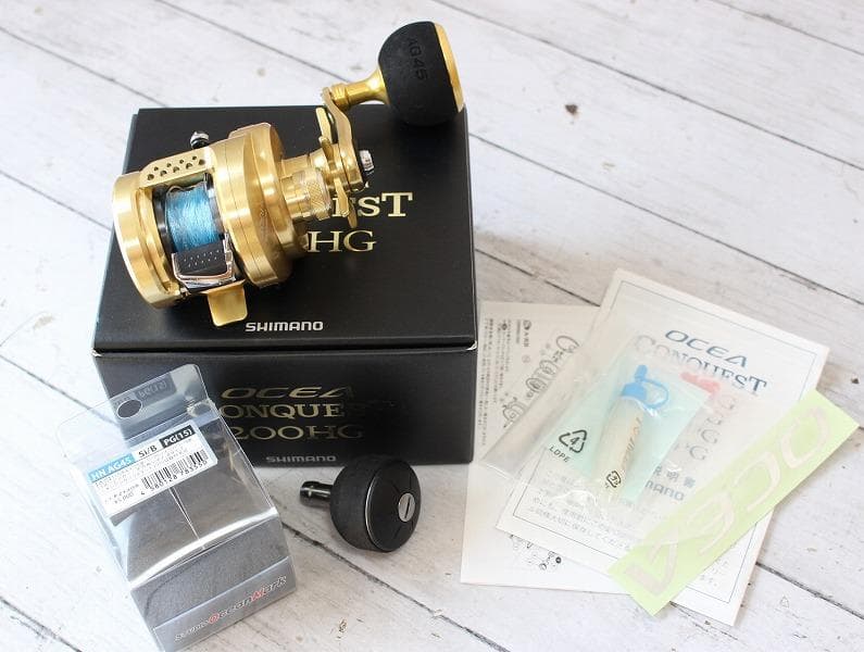 シマノ 14 オシアコンクエスト 200HG カスタムハンドル付き