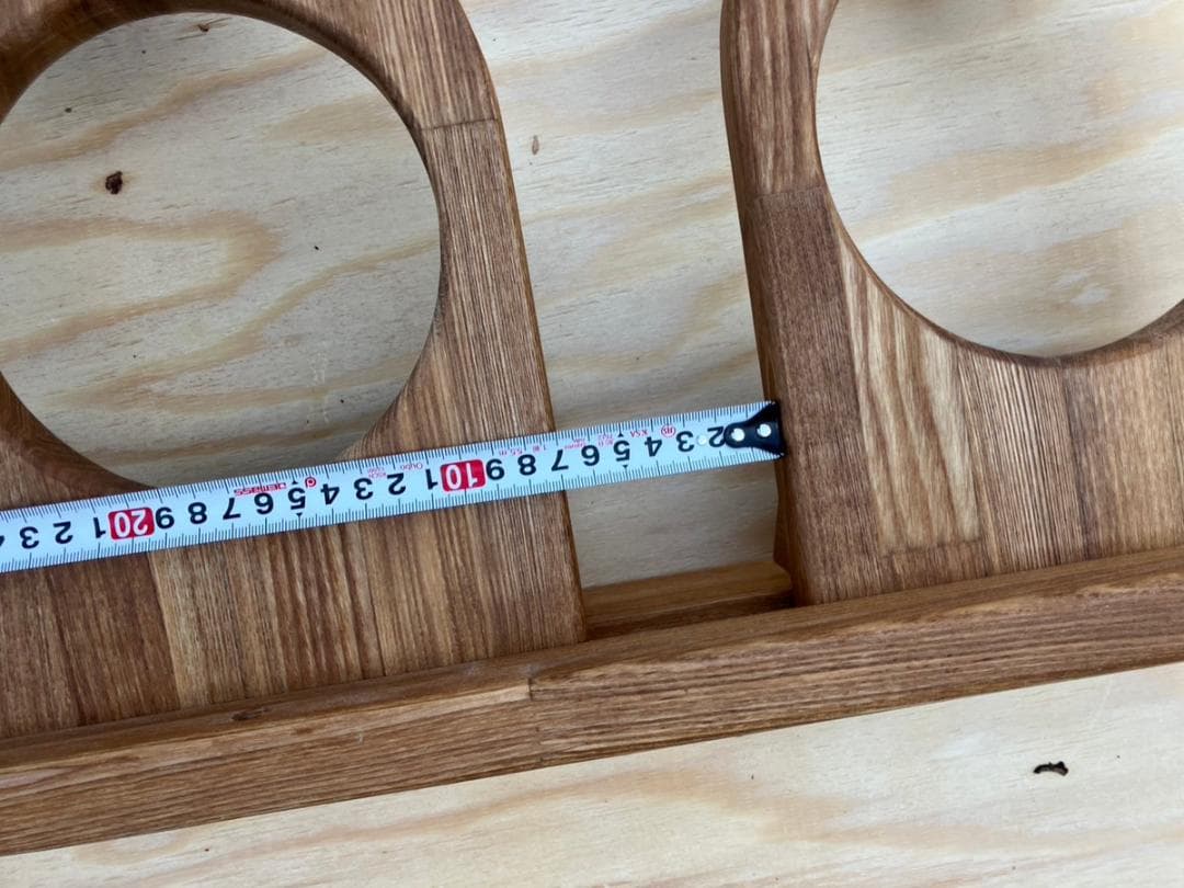 【バスケ】ボール、バッシュ置き 横置き　タモ材 クリア塗装