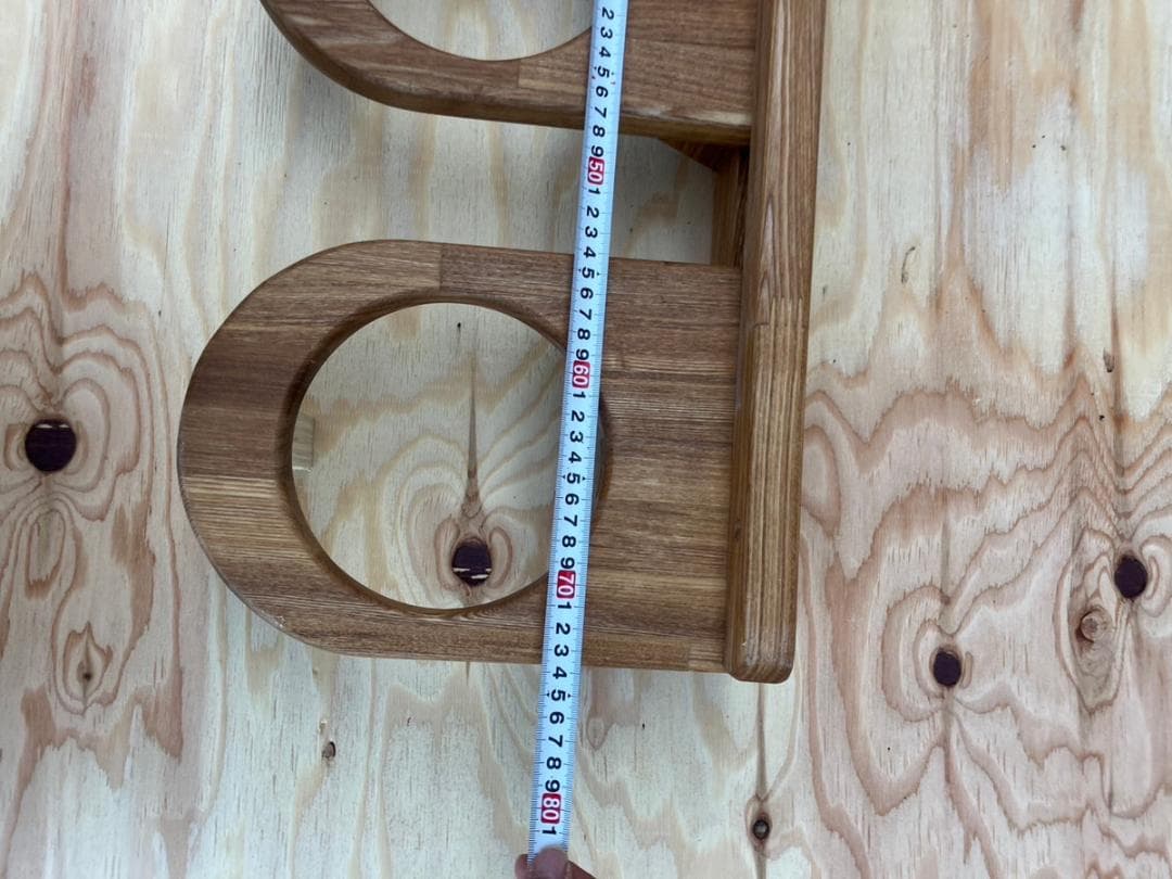 【バスケ】ボール、バッシュ置き 横置き　タモ材 クリア塗装