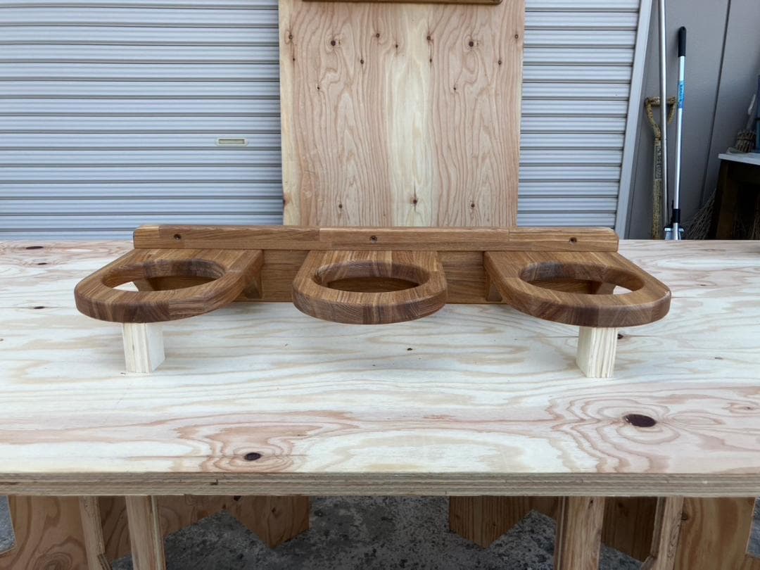 【バスケ】ボール、バッシュ置き 横置き　タモ材 クリア塗装