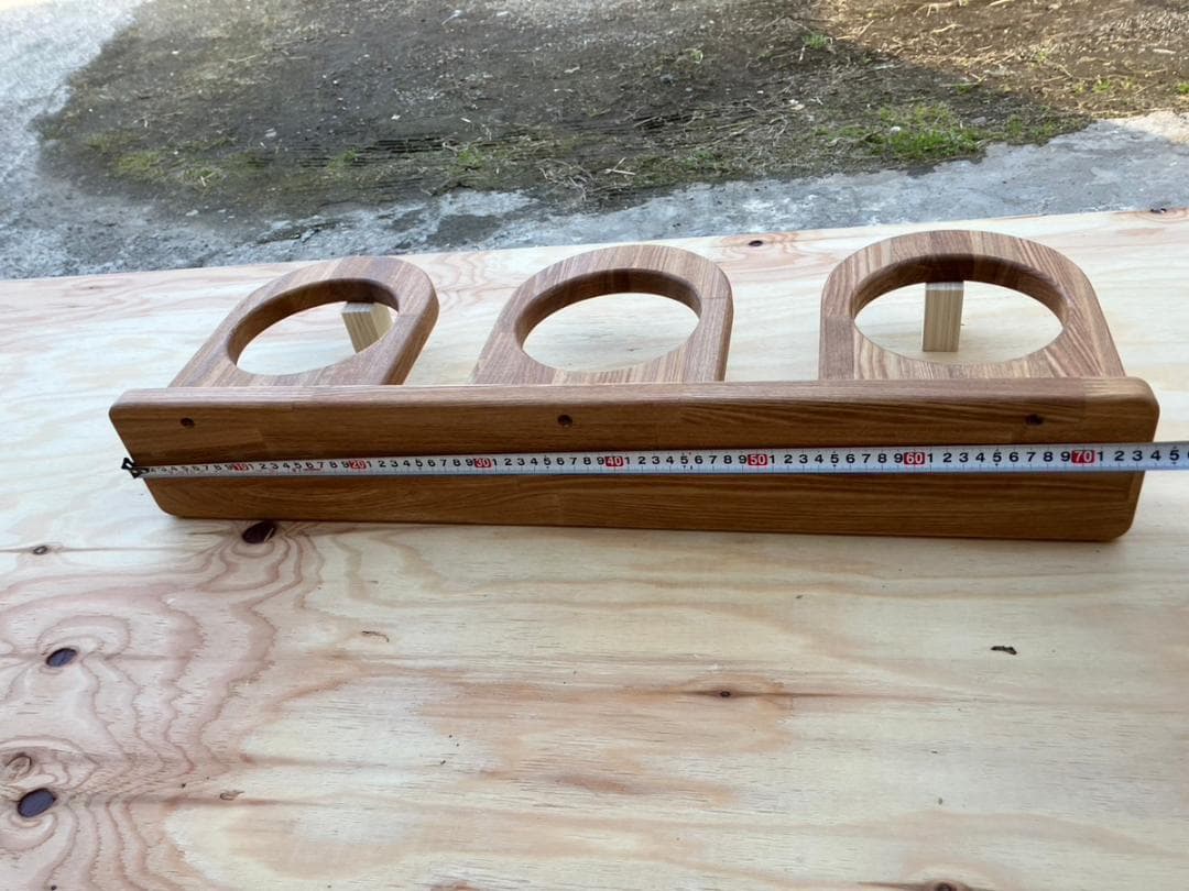 【バスケ】ボール、バッシュ置き 横置き　タモ材 クリア塗装