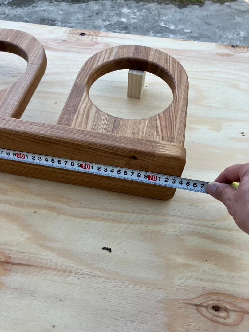 【バスケ】ボール、バッシュ置き 横置き　タモ材 クリア塗装