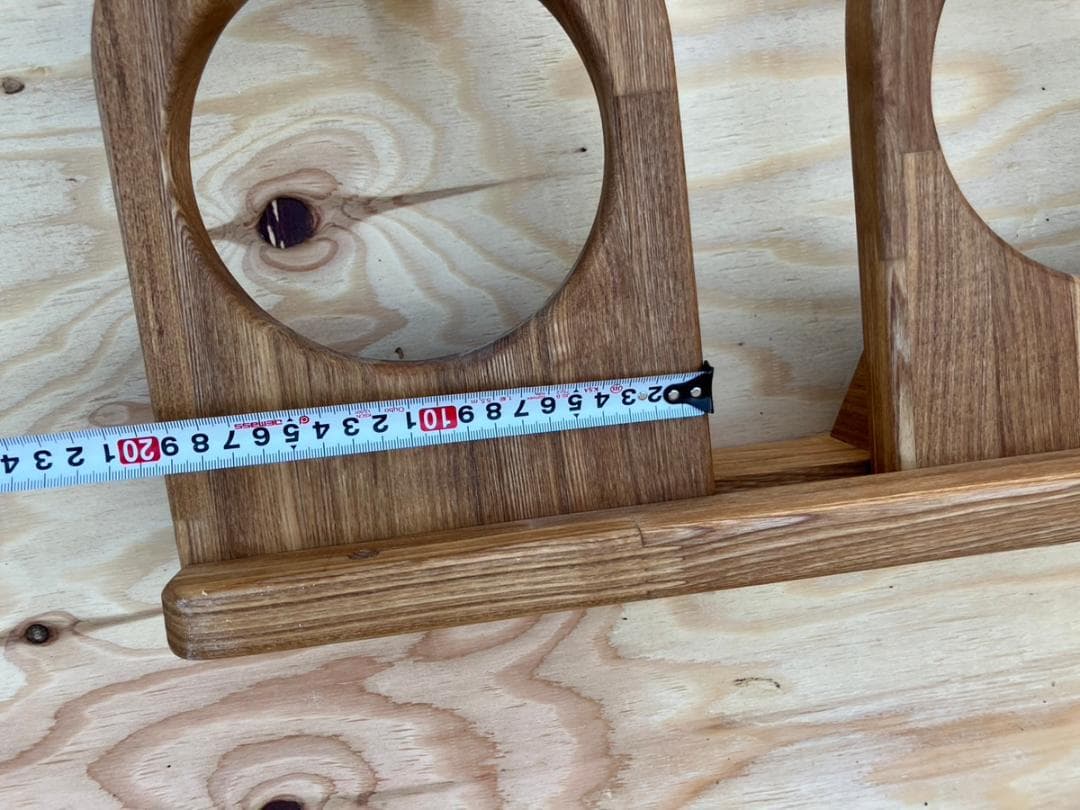 【バスケ】ボール、バッシュ置き 横置き　タモ材 クリア塗装