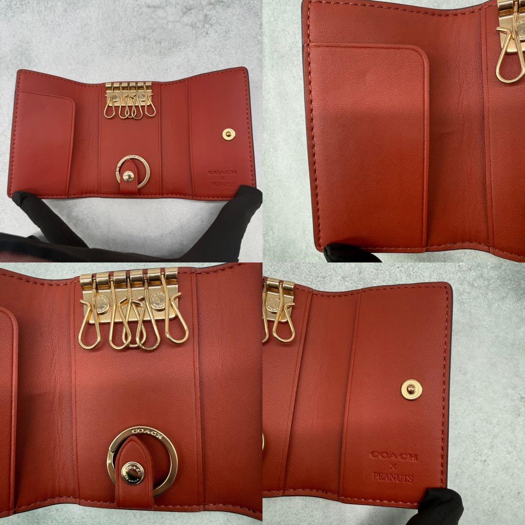 【良品】COACH コーチ スヌーピー キーケース PVC コラボ ブラウン