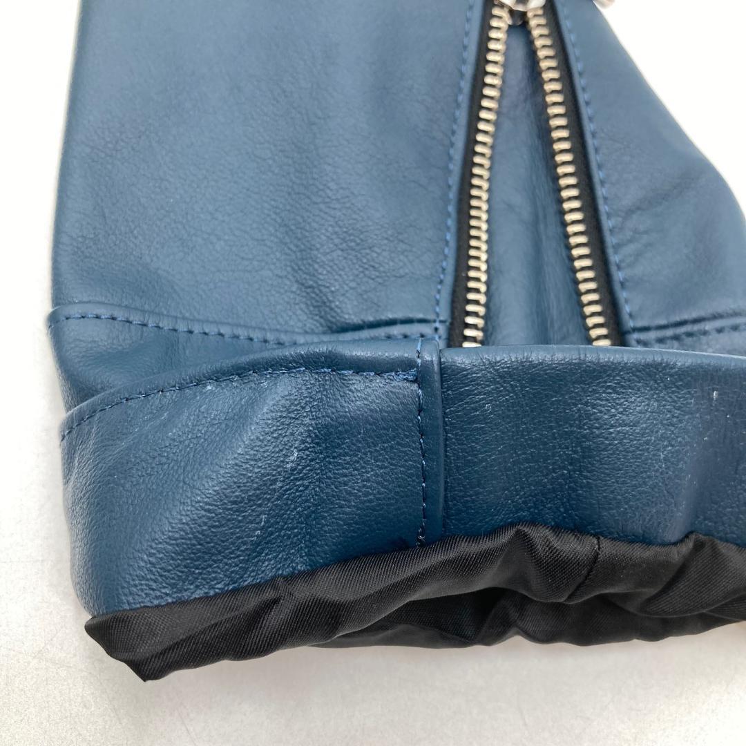 SCHAFFEN シャッフェン　ラクダ革　レザージャケット　ブルー　4サイズ