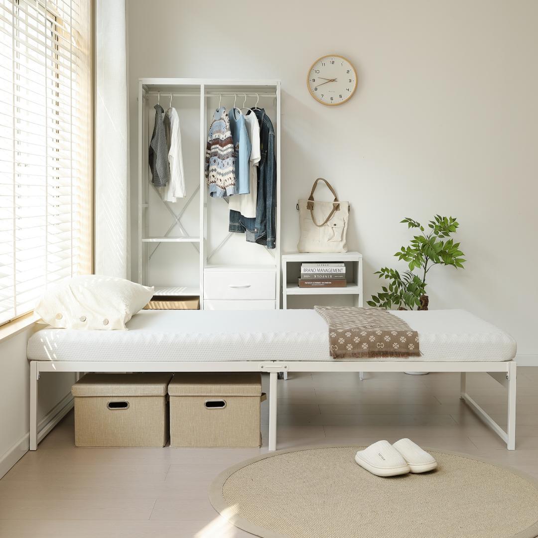 売切れゴメン！ベッドフレーム パイプベッド【シングル S】WHITE