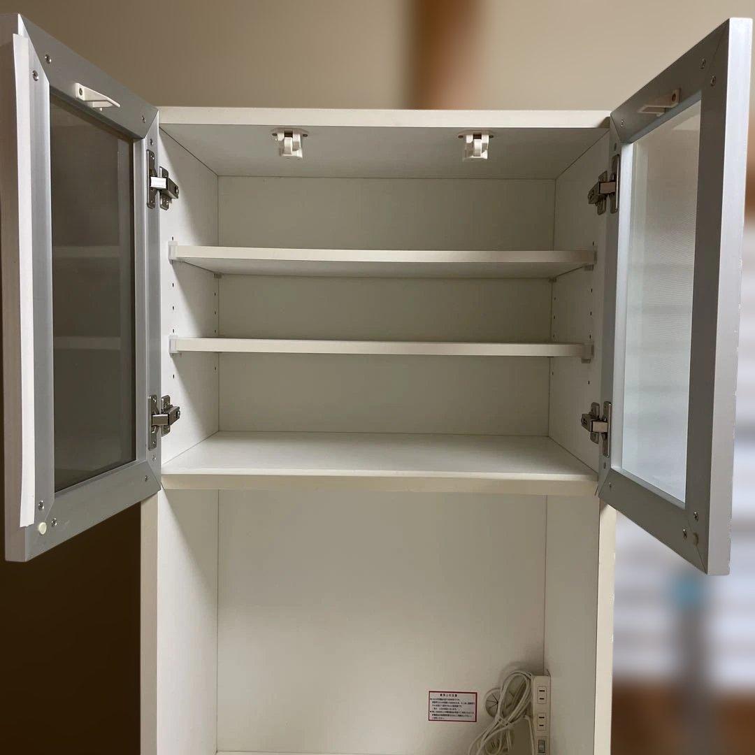 NITORI ニトリ♡食器棚 キッチンカウンター ガラス扉 白 ホワイト