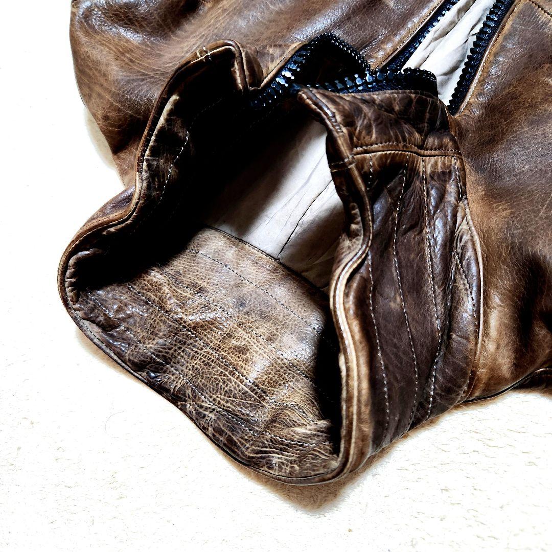 G*t様 イサムカタヤマバックラッシュ　本革　シングルライダース　ブラウン　3