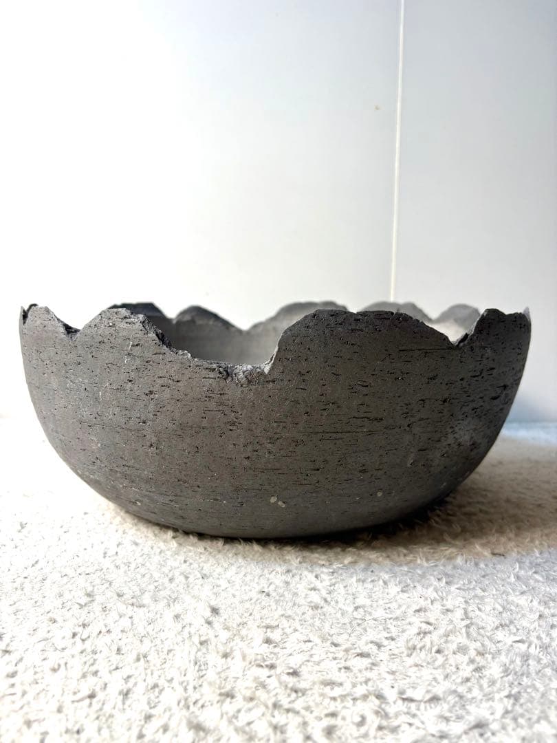 三洲　みやび鉢　大鉢　縁欠け　浅鉢