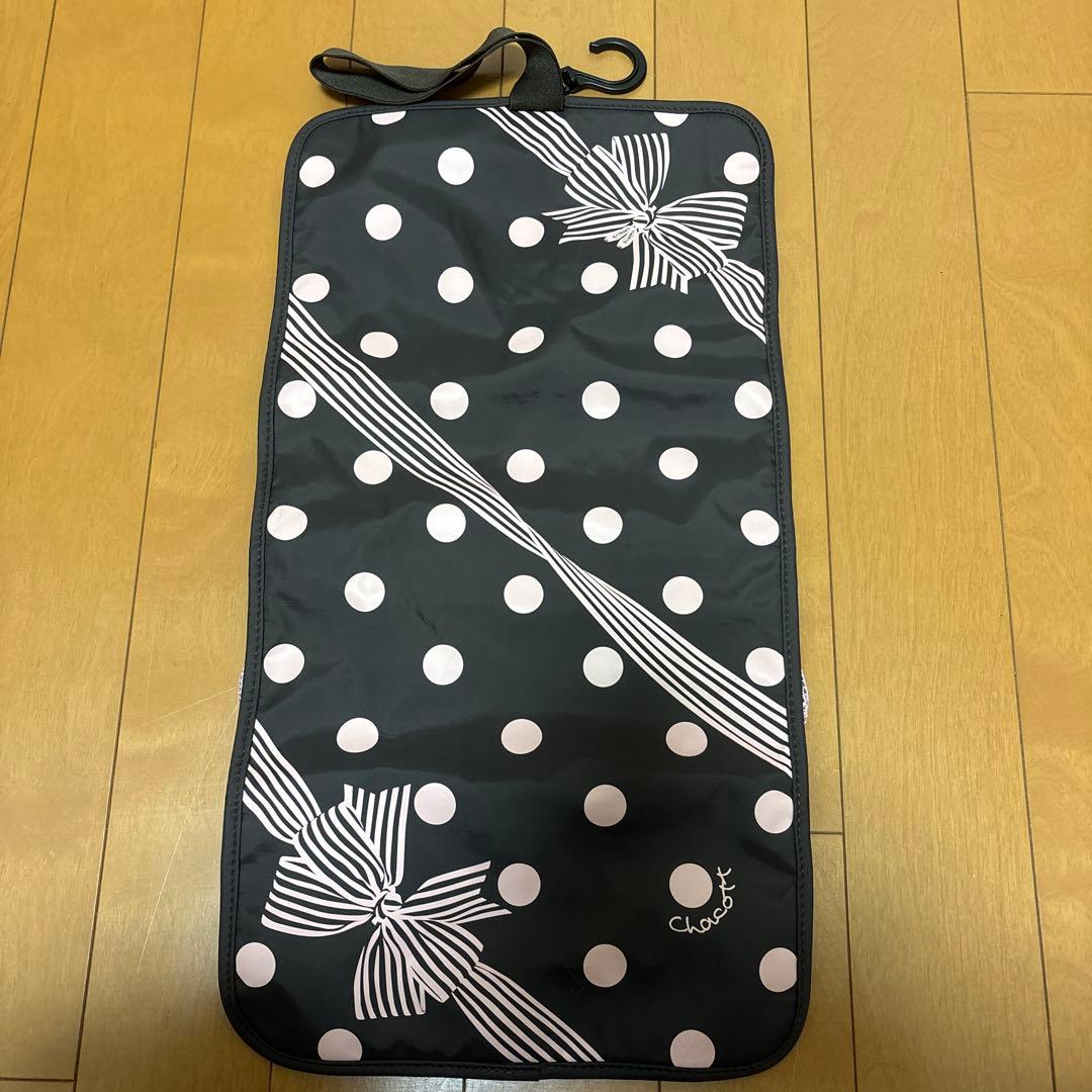 Chacott ブラウン×ピンク　ドット　リボン　バレエシューズケース フック付