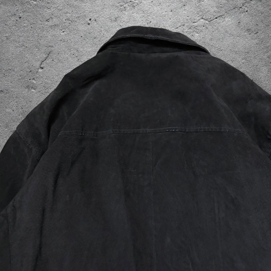 こーじスウェードレザースウィングトップXLブラックドリズラーソリッドジップ