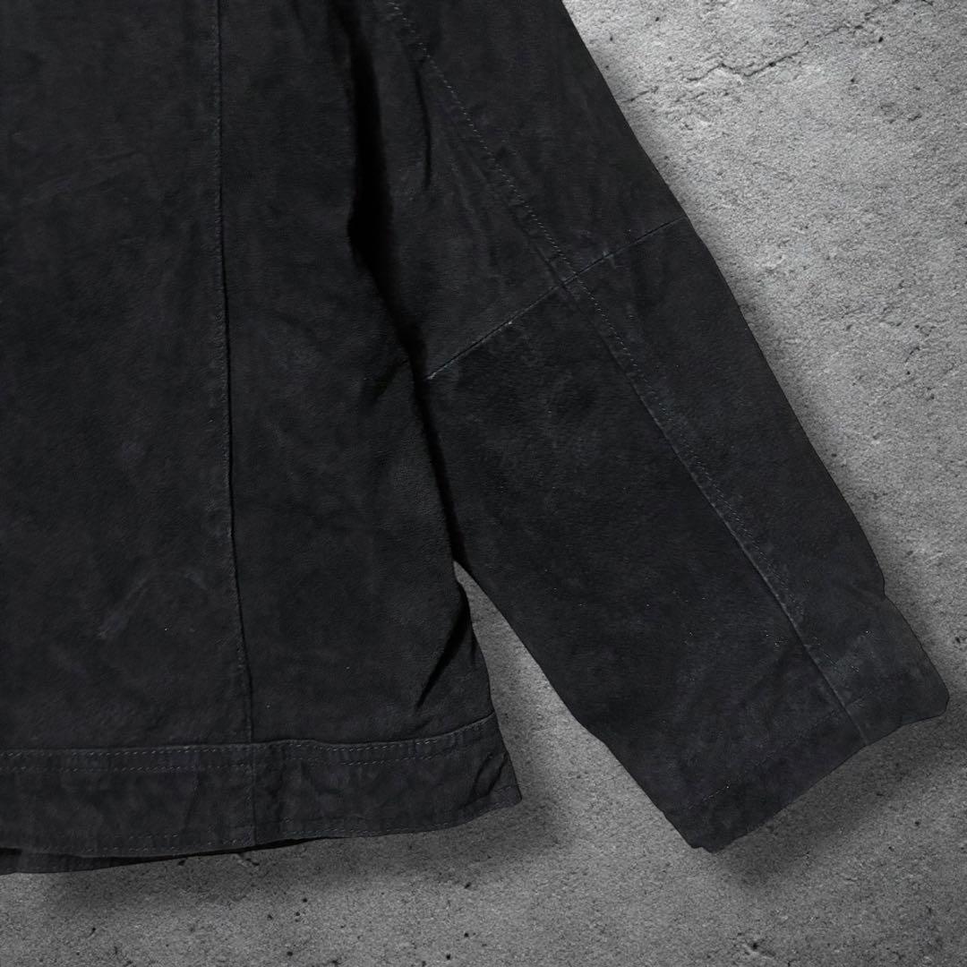 こーじスウェードレザースウィングトップXLブラックドリズラーソリッドジップ