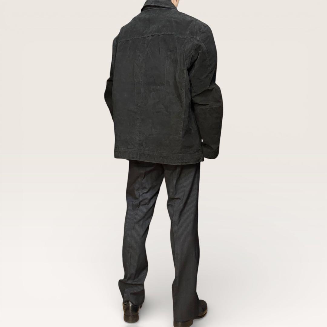 こーじスウェードレザースウィングトップXLブラックドリズラーソリッドジップ