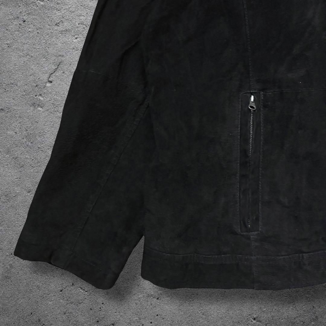 こーじスウェードレザースウィングトップXLブラックドリズラーソリッドジップ