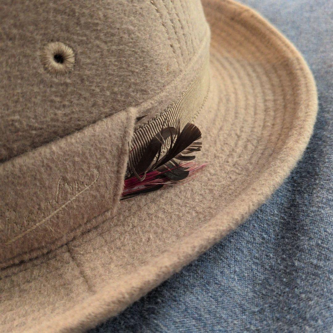 Borsalino ボルサリーノ　高級中折れ帽子 　刺繍　ベージュ 59cm