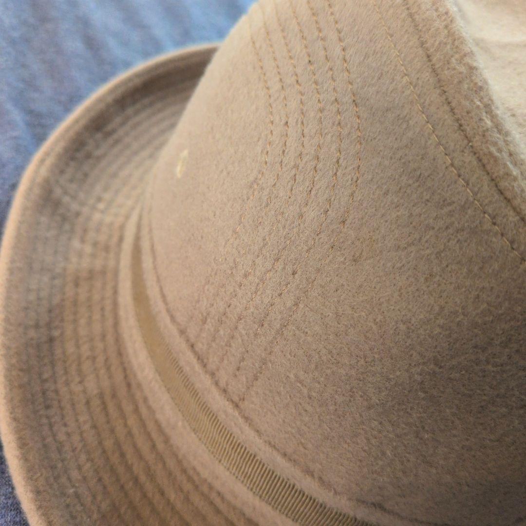 Borsalino ボルサリーノ　高級中折れ帽子 　刺繍　ベージュ 59cm