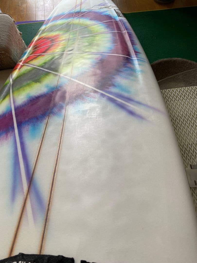 Mitsu サーフボード 8.2カラフルタイダイセミロングボード