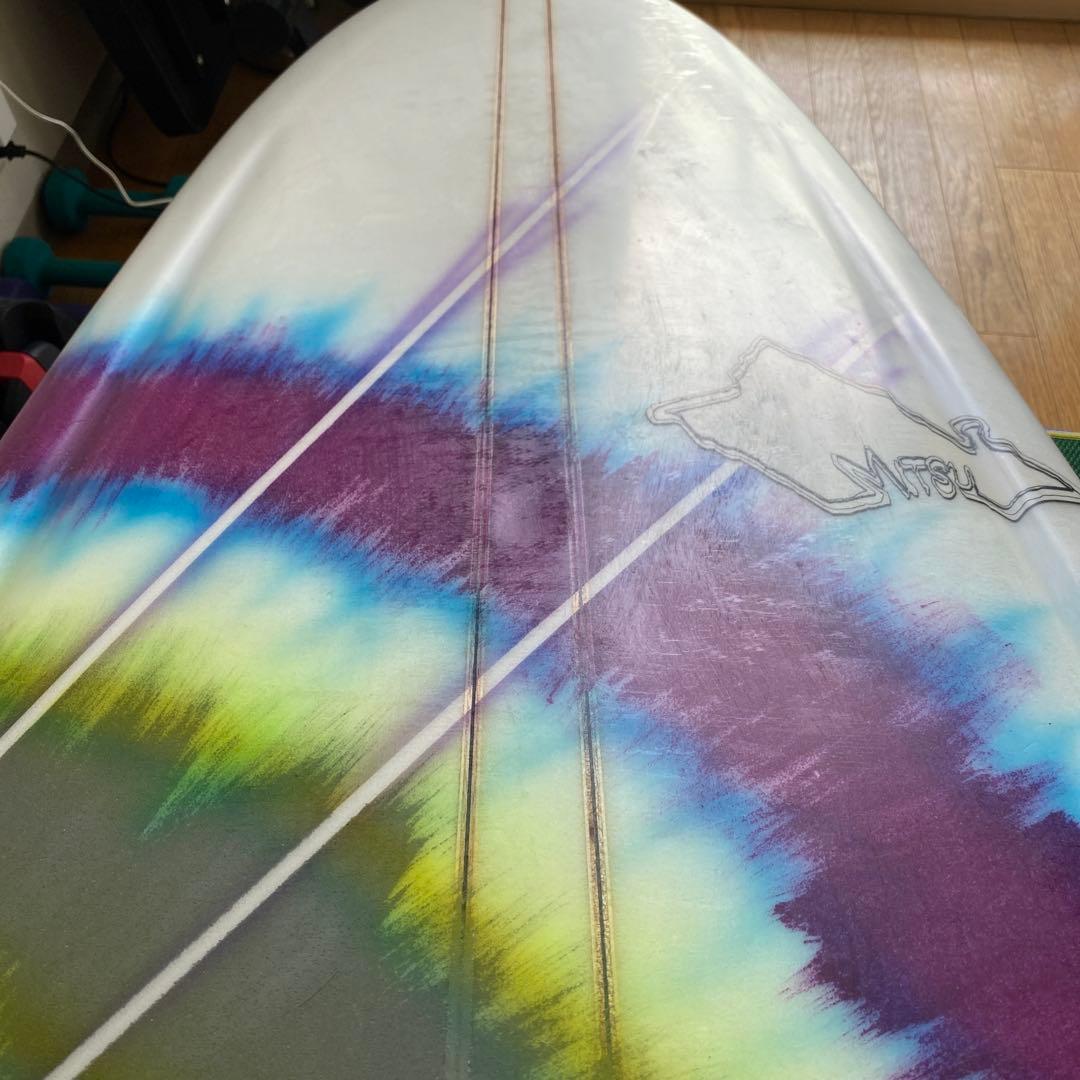 Mitsu サーフボード 8.2カラフルタイダイセミロングボード