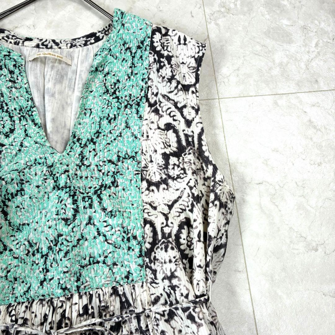 近年モデル✨ヌキテパ　エンブロイダリーノースリーブドレス　ロングワンピース