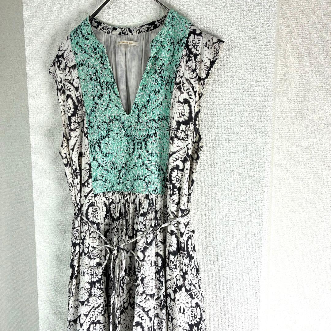 近年モデル✨ヌキテパ　エンブロイダリーノースリーブドレス　ロングワンピース