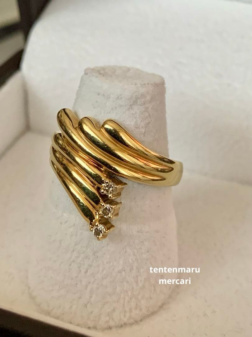 さ*ん様 本日最終 ☆ ジュエリーマキ☆ K18 ダイヤモンドリング☆10号・4