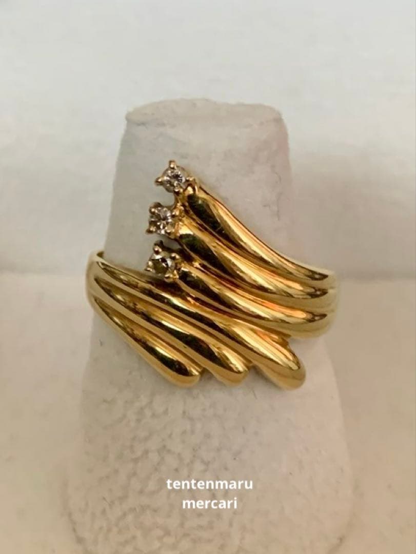 さ*ん様 本日最終 ☆ ジュエリーマキ☆ K18 ダイヤモンドリング☆10号・4