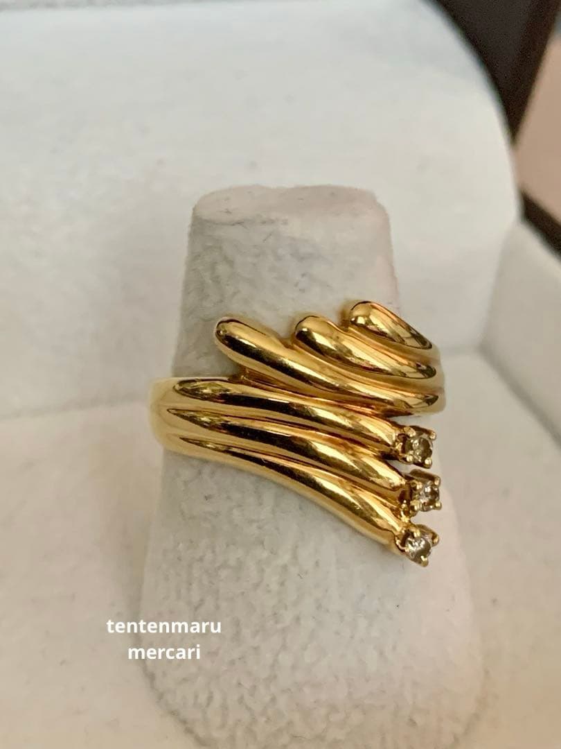 さ*ん様 本日最終 ☆ ジュエリーマキ☆ K18 ダイヤモンドリング☆10号・4