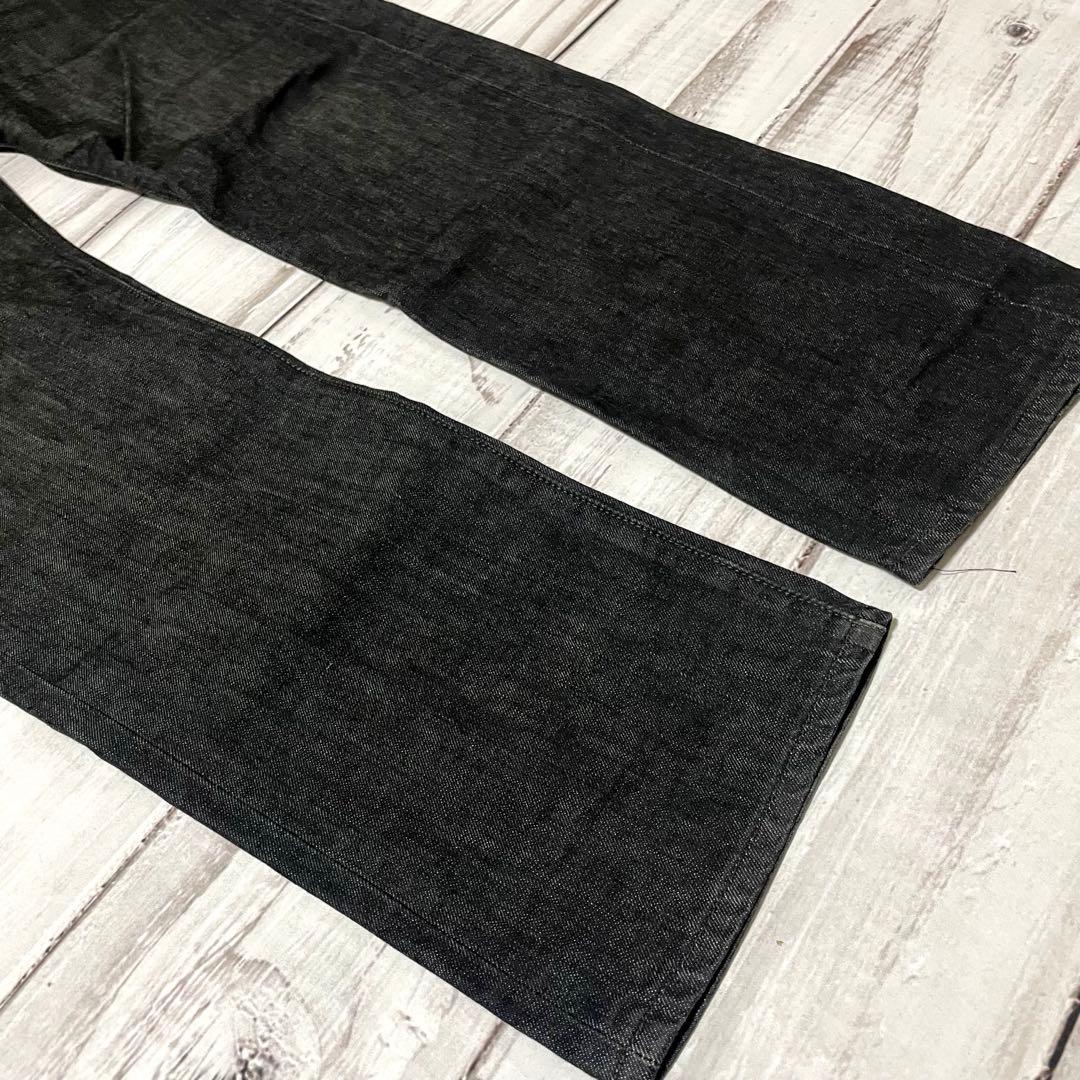 00s色残9割 太めシルエットリーバイス501先染めブラック縦落ちw30リジット