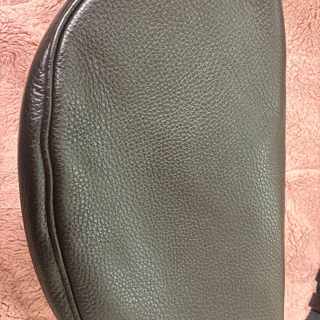 【美品】コーチ　ウェストポーチ　2way 黒　レザー　ダブルファスナー