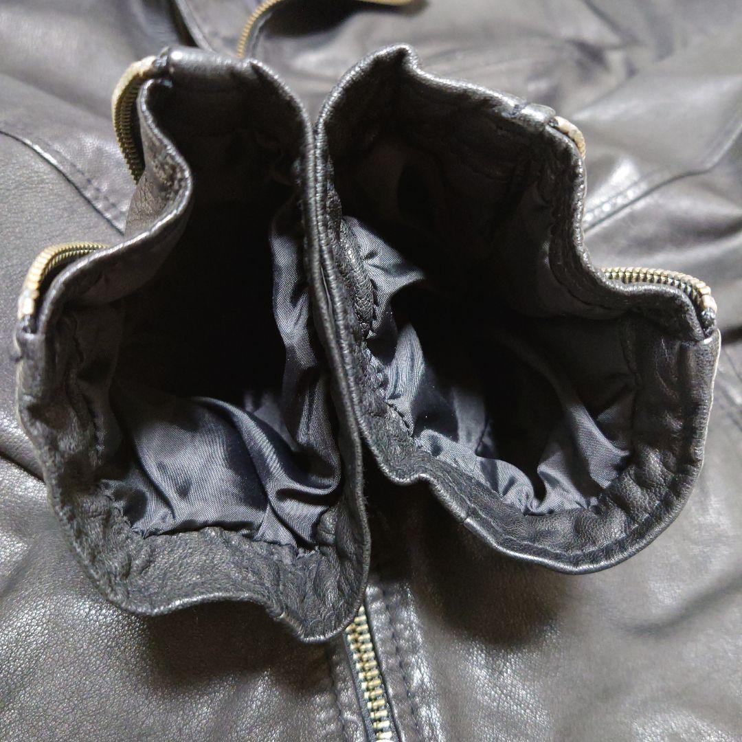 BEAMS ビームス メンズ セミ ダブルライダース ジャケット 羊革 黒