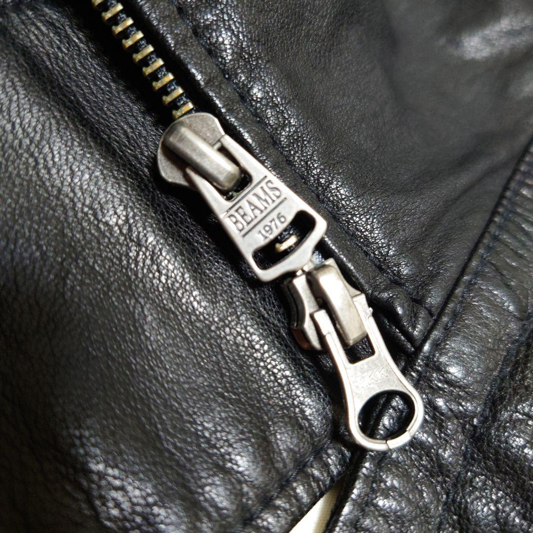 BEAMS ビームス メンズ セミ ダブルライダース ジャケット 羊革 黒