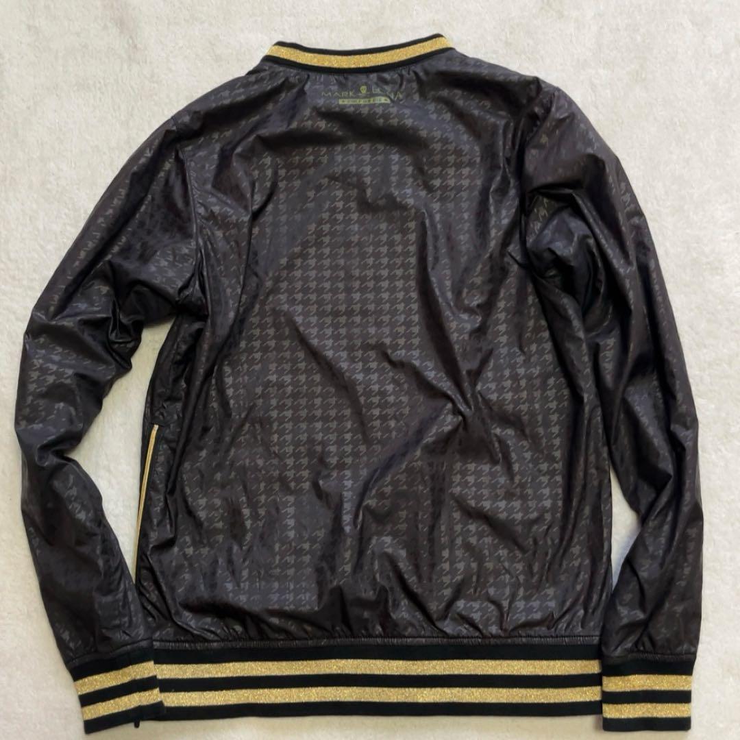 マークアンドロナ　　スニード　スカル　千鳥格子　裏起毛　黒　ゴールド