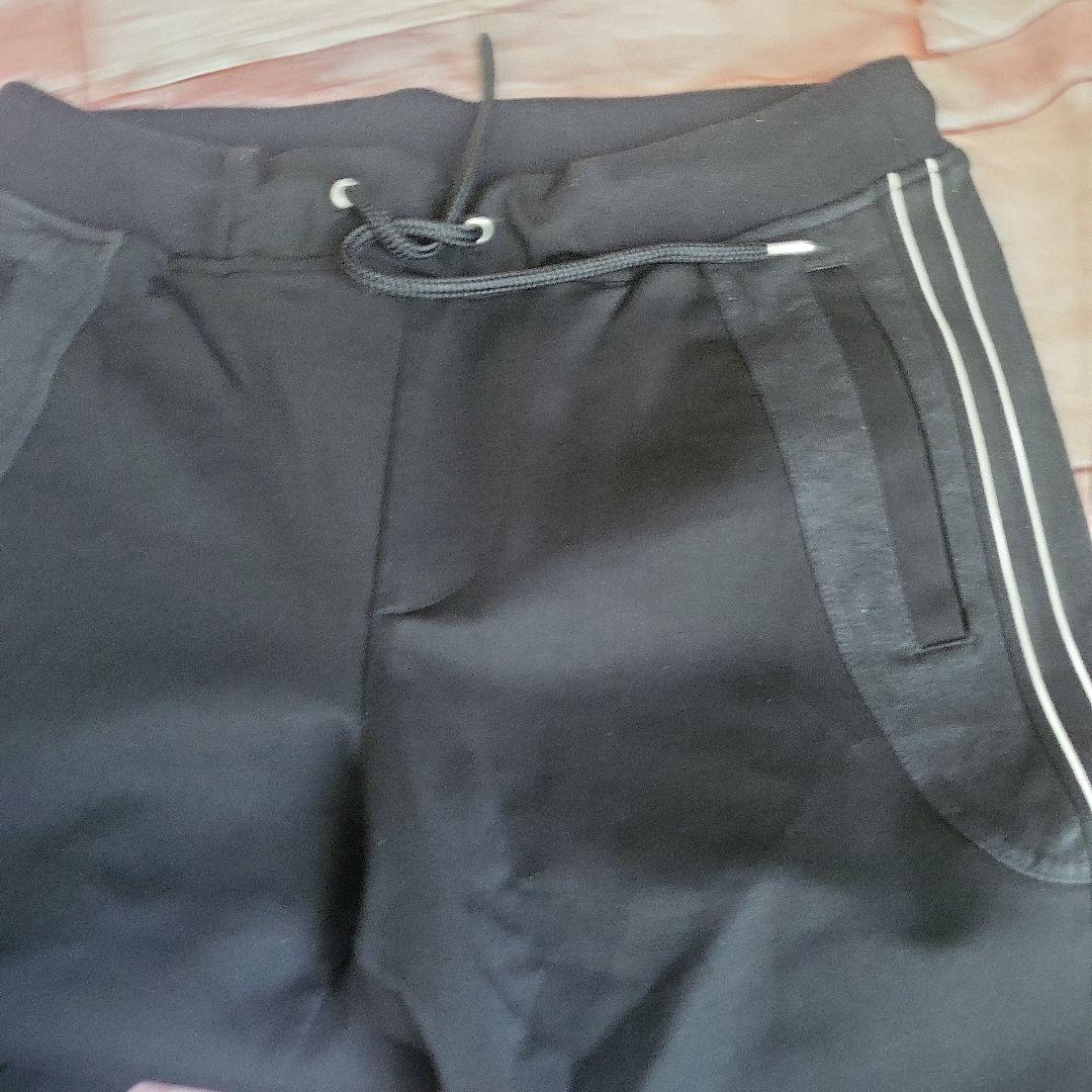 AKM フード付きジャージ上下セット ブラック