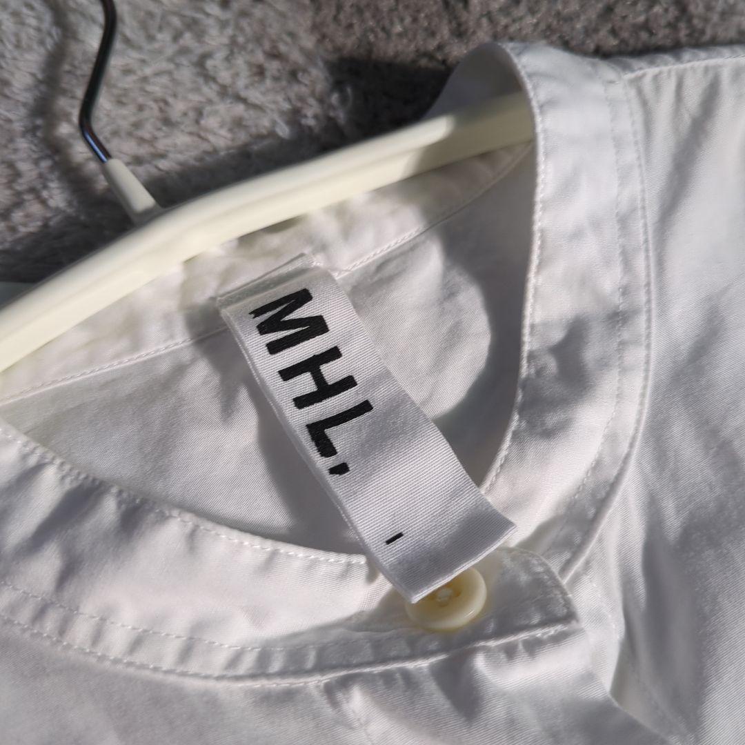 マーガレットハウエル MHL.■バンドカラーシャツ オフホワイト スタンド