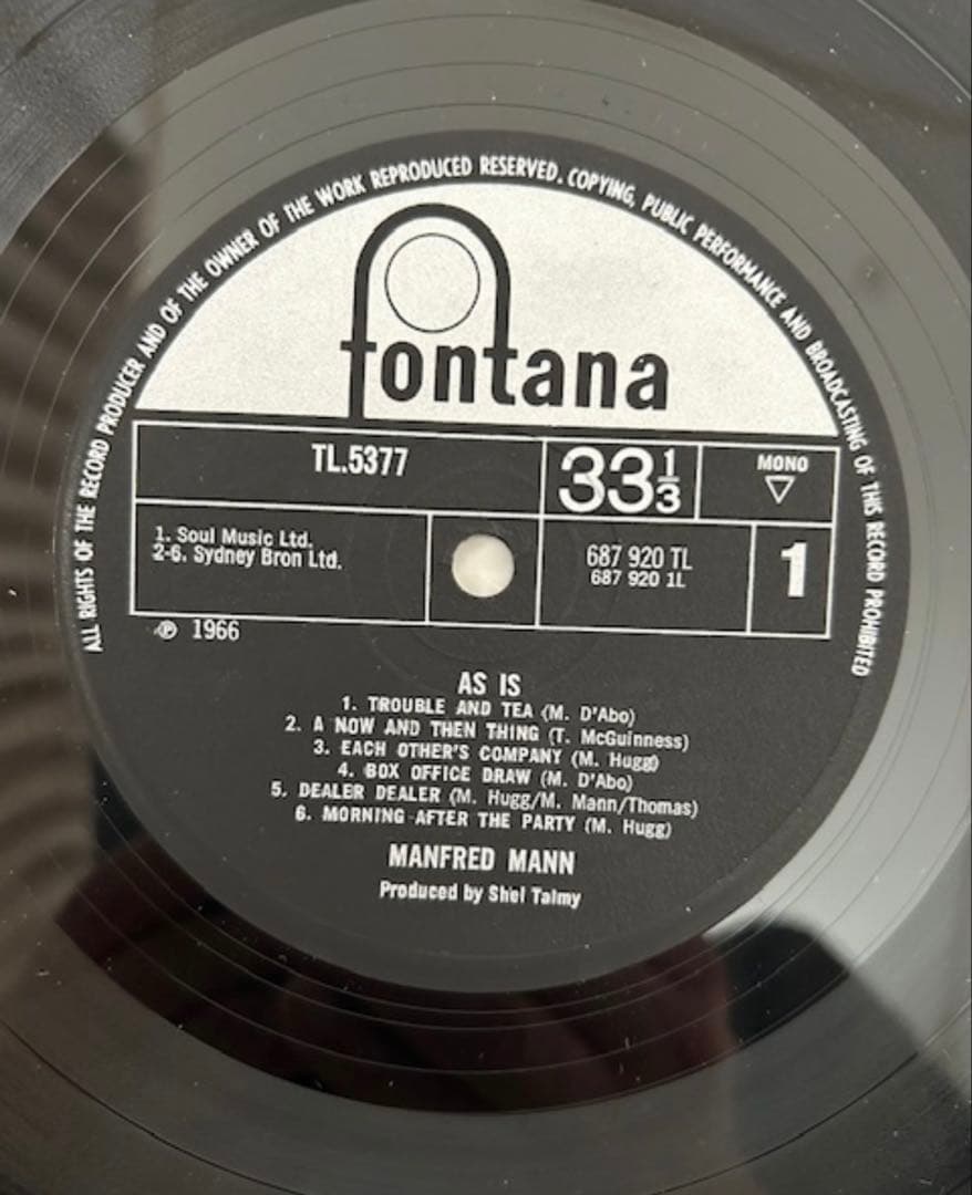MANFRED MANN AS IS 英国 MONO盤