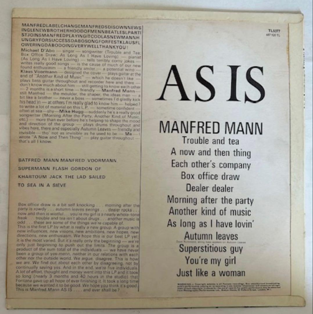 MANFRED MANN AS IS 英国 MONO盤