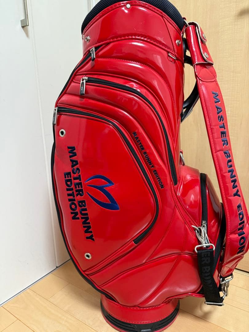 完売★マスターバニー★キャディバッグ★パーリーゲイツ★ゴルフバッグ★エナメル★赤