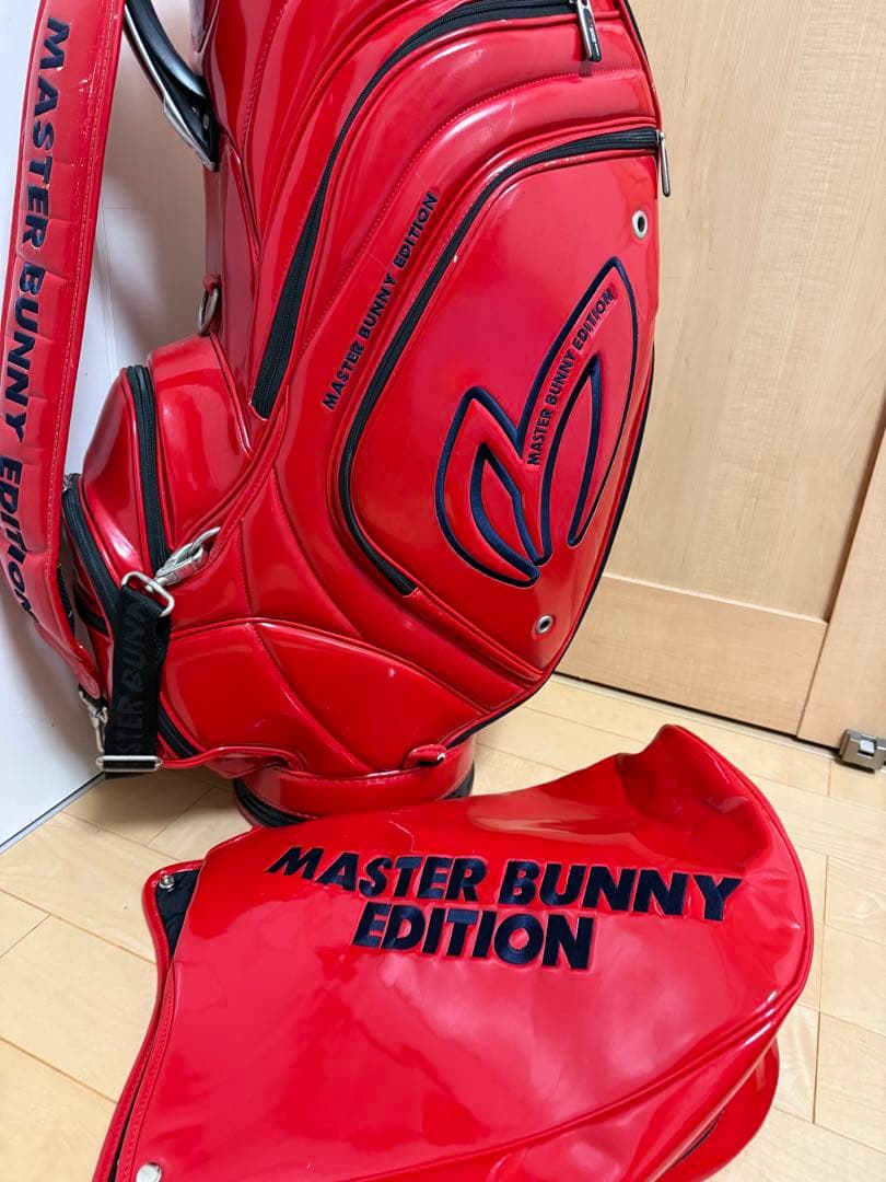 完売★マスターバニー★キャディバッグ★パーリーゲイツ★ゴルフバッグ★エナメル★赤